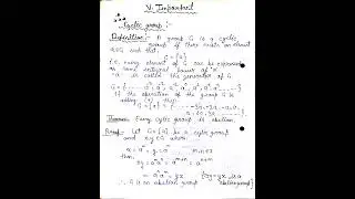M.Sc.(math), Sem.-1st, #Cyclic group#, Paper-Group theory, #MGKVP#