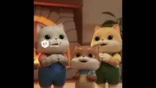 The Three Little Cats and the Silly Big Wolf 2.  Safe at Home, Happy Together