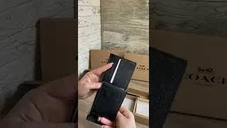 Обзор Подарочный набор Кошелек мужской Coach Boxed 3 In 1 Wallet Gift Set CS433 Распаковка