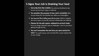 5 Signs Your Job is Draining Your Soul #burnout #jobstress #mentalhealth