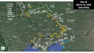 Ukraine: military situation update with maps, March 13, 2022, End of Day