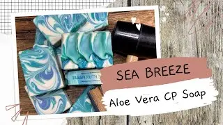 Making 🌊 SEA BREEZE 🌊 Aloe Vera Cold Process Soap w/ Hanger Swirl | Ellen Ruth Soap