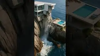 They caught the exact moment before the luxury cliffside house collapsed into the ocean