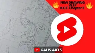 Shorts | K.G.F. Chapter 2 | 🚨NEW DRAWING WIP🚨 | Yash Drawing | KGF Chapter2 TEASER | Gaus Arts
