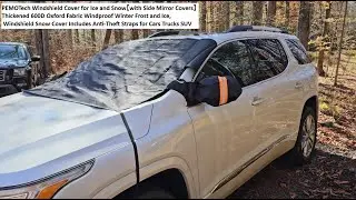 PEMOTech Windshield Cover for Ice and Snow, with Side Mirror Covers, Windproof Winter Frost and Ice
