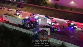 11-02-2025 Fort Worth, TX  - 1 arrested, 3 critical after wrong way dwi head on crash on I-30