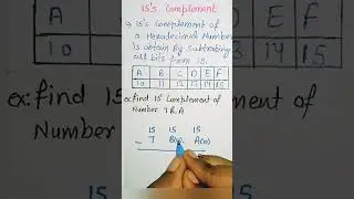 15&rsquo;s complement | r&rsquo;s complement #shorts