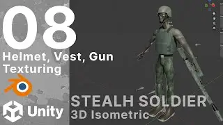 Stealth Soldier   08   Helmet   Vest   Gun   Texturing   3D Isometric   TIMELAPSE   Blender