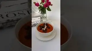 Томатный крем-суп из запеченных овощей | Tomato soup #asmr #asmrfood #tomatosouprecipe