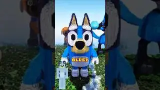 Bluey Minecraft Build Challenge ! #shorts #minecraft #minecraftshorts