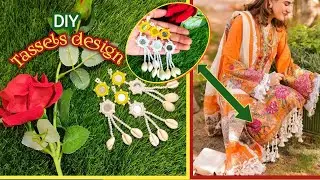 Diy tassels with mirror and seashells, tassels making at home,diy designer latkan