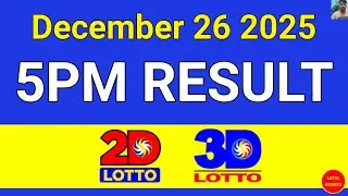 5PM Lotto Result Today December 26, 2025 | Swertres EZ2 #3Dlotto