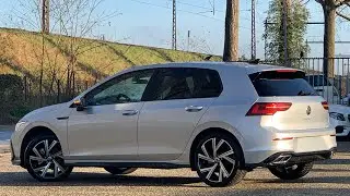 Volkswagen NEW Golf 8 SEL R-Line 2021 in 4K Reflex Silver 18inch Bergamo walk around & detail inside