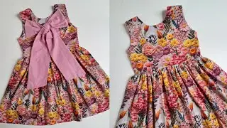 COMO CORTAR E COSTURAR VESTIDO INFANTIL COM LAÇO NAS COSTAS