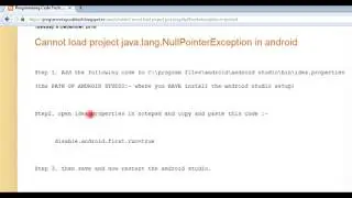 Cannot load project  java.lang.NullPointerException Android Studio SOLUTION 100% work