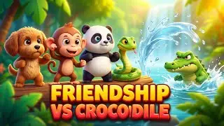 Dog, Monkey, Panda & Snake vs Crocodile 😱
