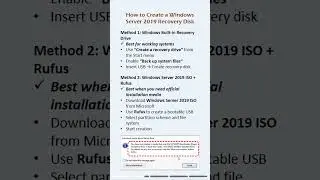 Windows Server 2019 Recovery Disk tutorial. #server2019