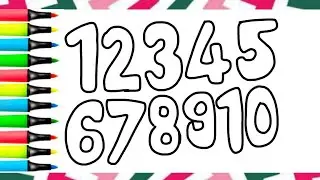 Draw and Colour Numbers 1 to 10 💖💓💖🎨 | Easy Number Drawing for Kids ✨🌈 