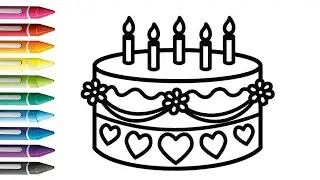 Cute Cake 🎂🎉 Drawing, Painting & Coloring For Kids & Toddlers_ Kids Art