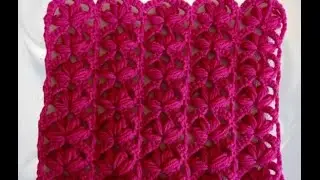Crochet punto fantasia -  abanicos en crochet -  punto puff en crochet