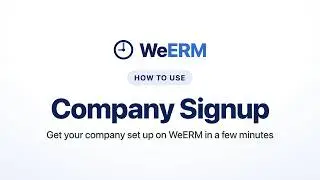 [WeERM] Admin Guide 01. Company Signup