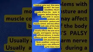Cerebral palsy versus Erbs palsy/Nursing tips