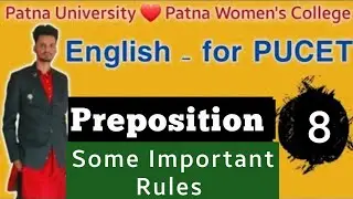 🐾 English Class - 8 | Preposition | PUCET/ PWC Entrance Exam 2022