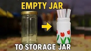How to paint an empty glass jar|recycling ideas|#diy