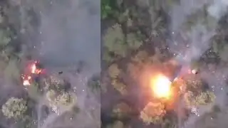 Drone footage shows forest burning after rocket attack by cartel (Video)  Any Articles News