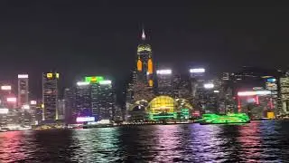 Lights in the harbor Hong Kong