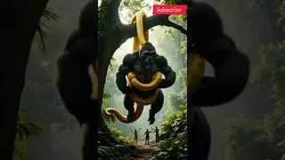 Yellow python attacks on gorilla #gorilla #yellow #python #attack #fight #snake #music