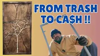 From TRASH to CA$H Art Full restoration of frame found in the garbage and left over junk #art #cash