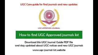 How to Find UGC Care List Journals | UGC Approved Journals list