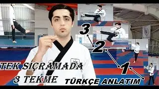 HAVADA 3 TEKME BİRDEN NASIL ATILIR ?(3'LÜ AP CHAGİ - Three Ap Chagi) TÜRKÇE ANLATIM