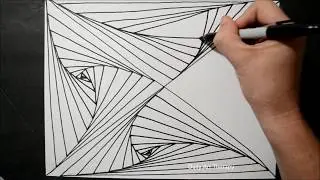 Cool 3D Geometric Abstract Pattern / Easy Line illusion / Daily Art Therapy / Day 08