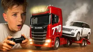 Mark unboxing a giant RC Scania Truck 1:18 scale &ndash; Rescue mission for a broken Range Rover