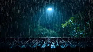 Heavy Rain at Night Under Streetlight 🌧️ ASMR for Deep Sleep