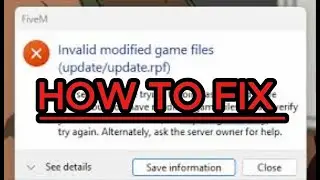 FIVEM - HOW TO FIX INVALID MODIFIED GAME FILES ERROR!! Complete Guide