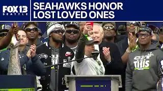 Seahawks honor lost loved ones at Lumen Field during Super Bowl celebration