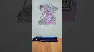 drawing Future Trunks with long hair 🤟 #shorts #short