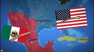 Mexican American war simulated in Worldbox