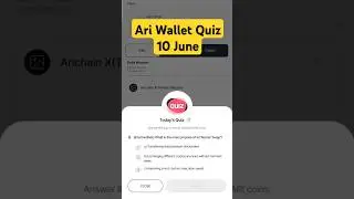 Ari Wallet Daily Quiz 10 June 2025| AriWallet Testnet Airdrop #ariwalletquiztoday #ariwalletairdrop