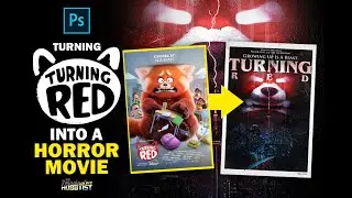 Turning TURNING RED Into a Horror Movie // PHOTOSHOP + SPEED ART