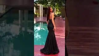 Clarisse 811178 - Floral Sequined V Neck Prom Dress