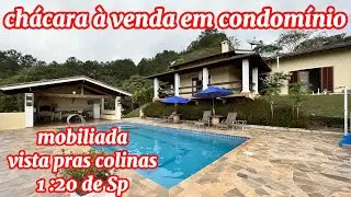 #68 CHÁCARA À VENDA EM CONDOMÍNIO, LAGO, MOBILIADA, VISTA PRAS COLINAS, 1:20 HR DE SP, 4 DORMITÓRIOS