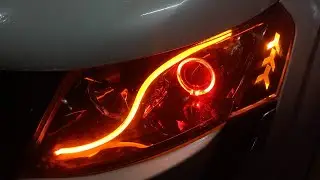 XUV500 Headlights modification projector and drl lights installed