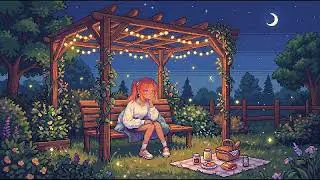 Cozy Garden Lofi Girl - 25 Min Session 🌺✨ | Tranquil Night Study Beats