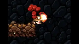 Using the shotgun to hit yourself in Spelunky