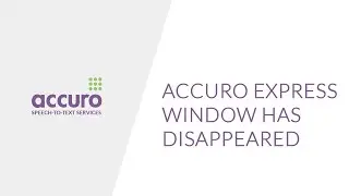 Accuro Express | Application open but can't see it | Upload/home screen disappeared |