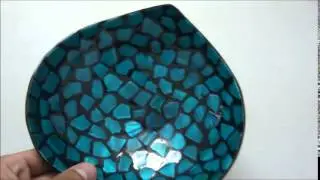 LBC SM03 B Lacquer Coconut Mosaic Style in Hear Shape Blue Color